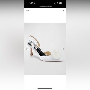 Baffled Mischka Carlise Satin Tulle Rose Slingback Pumps